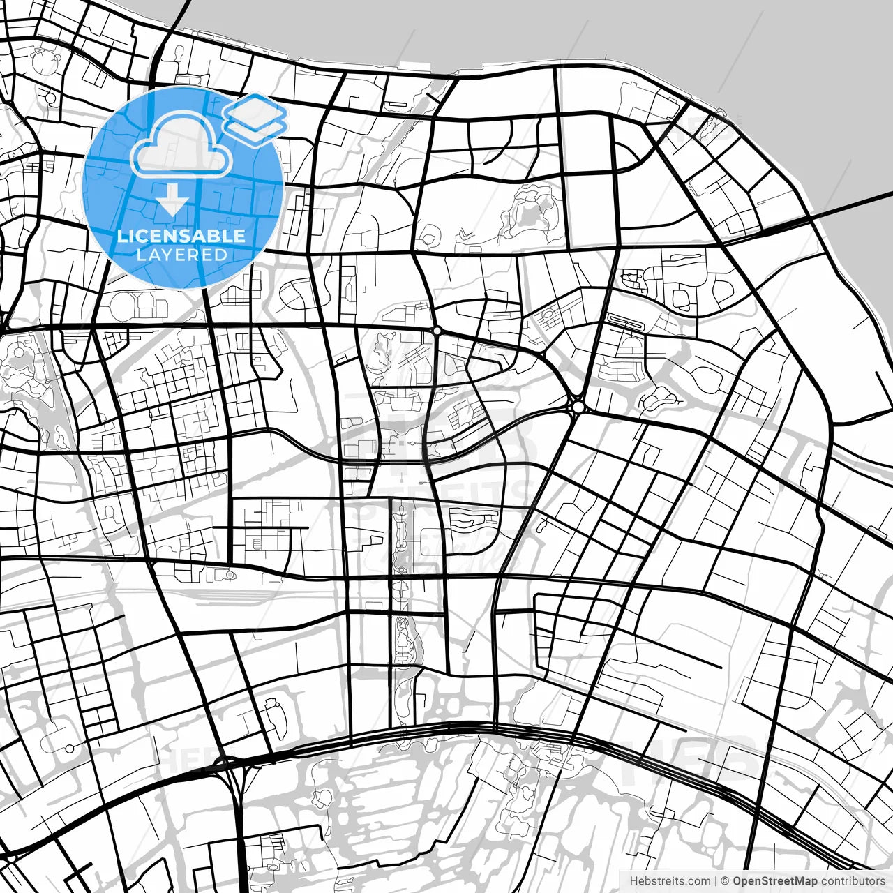 Layered PDF map of Wenzhou, Zhejiang, China