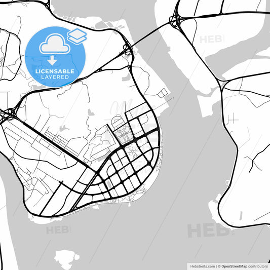 Layered PDF map of Quanzhou, Fujian, China