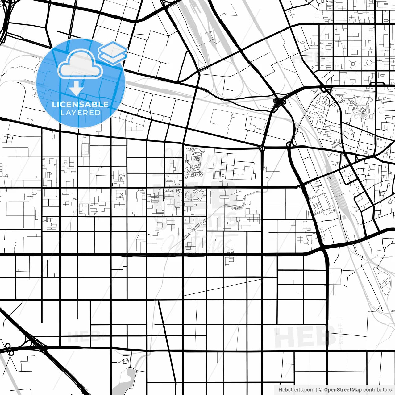 Layered PDF map of Zhengzhou, Henan, China