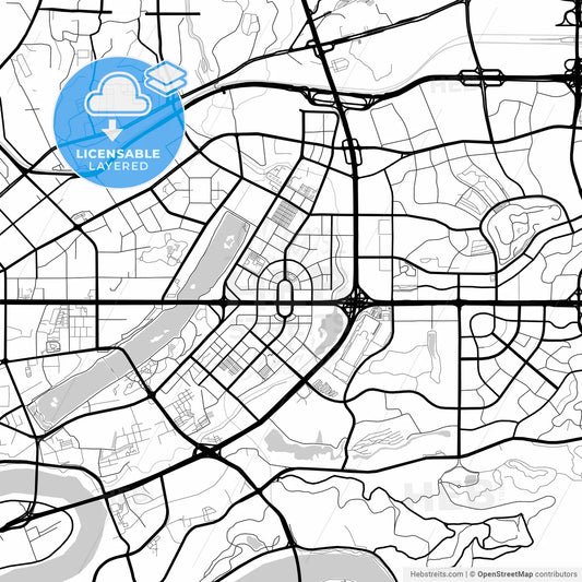 Layered PDF map of Nanning, Guangxi, China