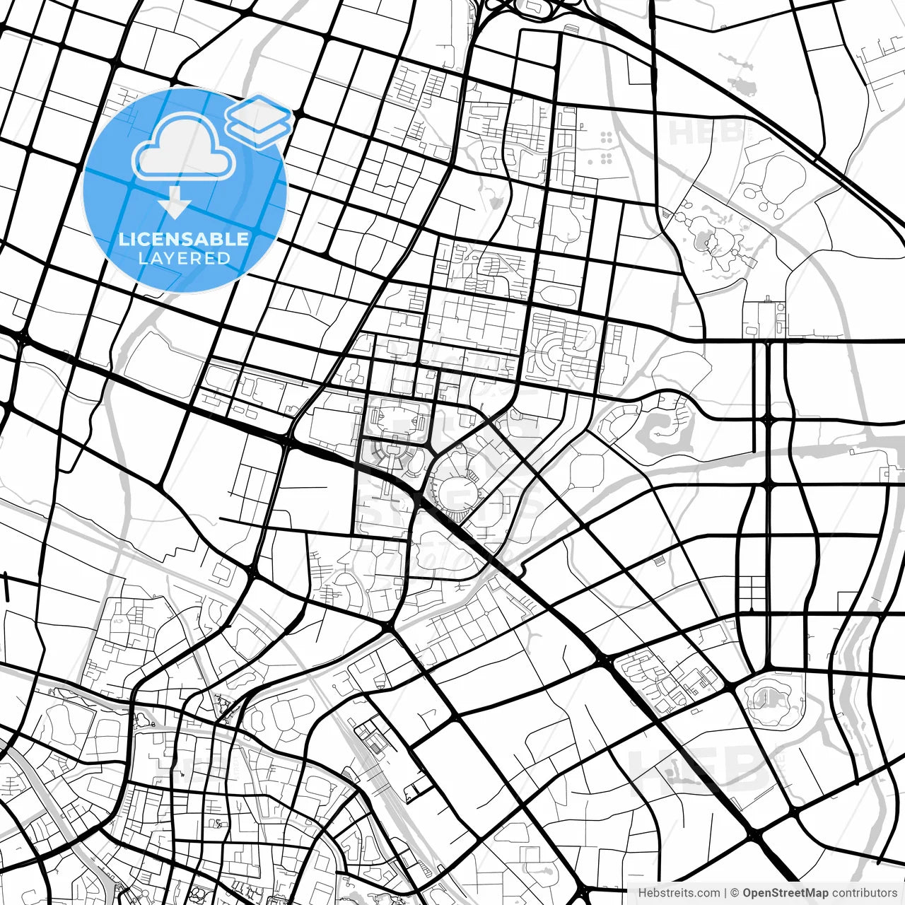 Layered PDF map of Changzhou, Jiangsu, China