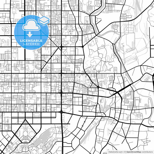 Layered PDF map of Tangshan, Hebei, China