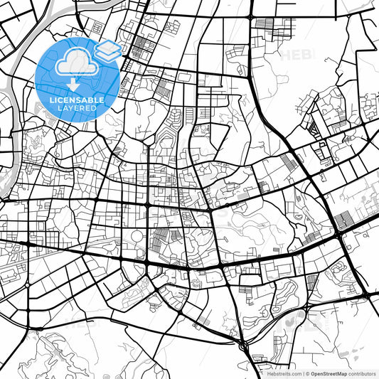 Layered PDF map of Zhongshan, Guangdong, China