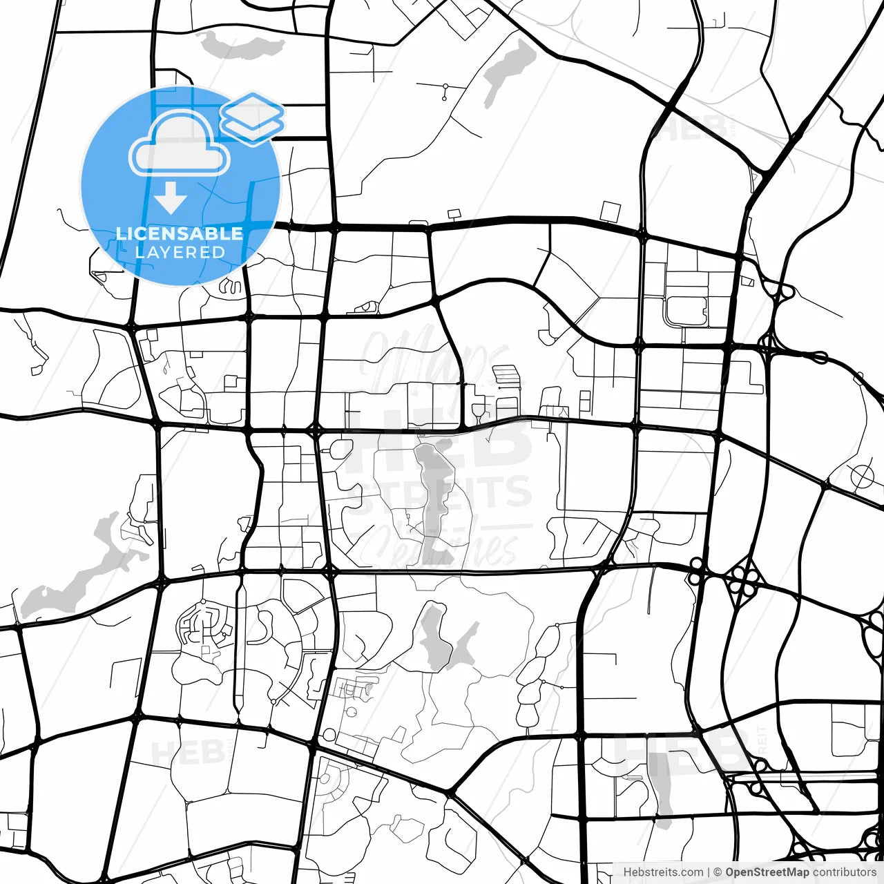 Layered PDF map of Guiyang, Guizhou, China