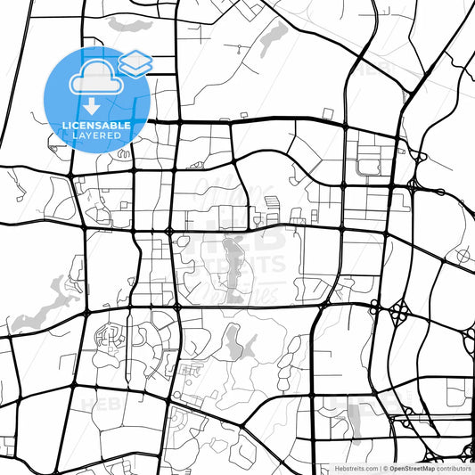 Layered PDF map of Guiyang, Guizhou, China