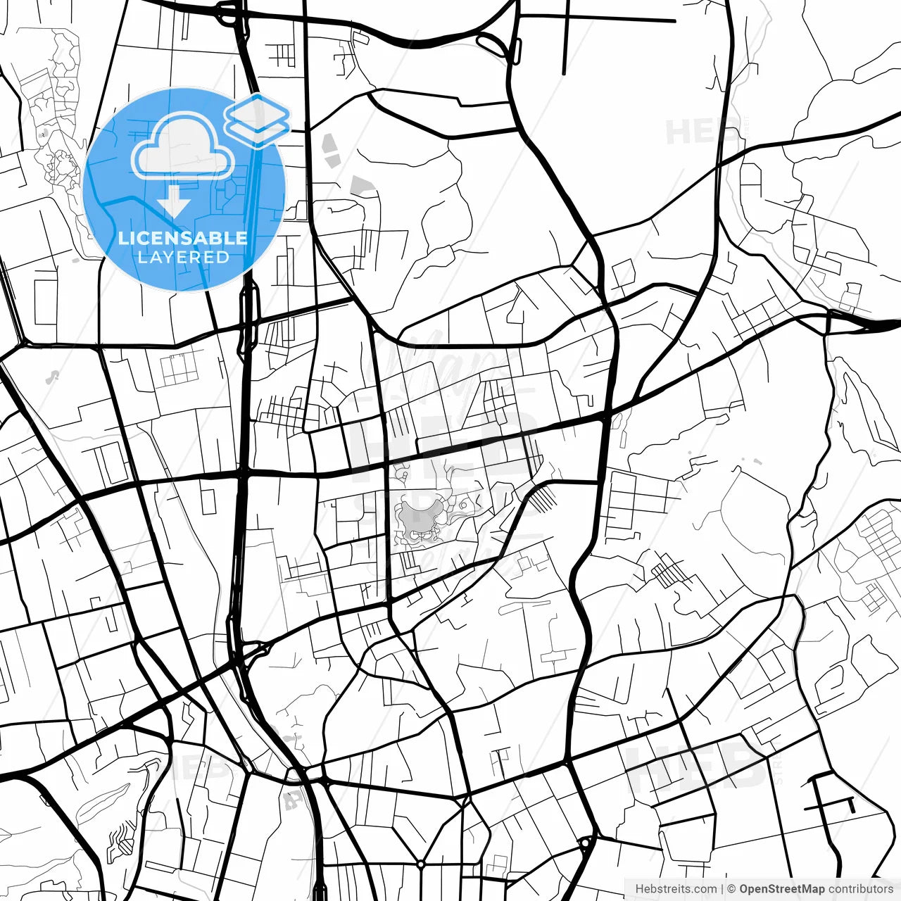 Layered PDF map of Ürumqi, Xinjiang, China