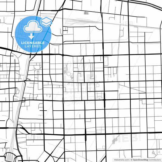 Layered PDF map of Shijiazhuang, Hebei, China