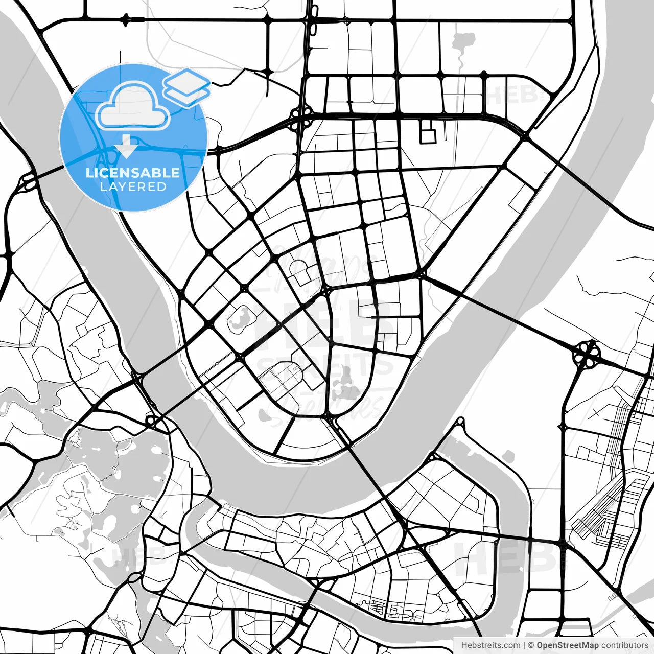 Layered PDF map of Huizhou, Guangdong, China