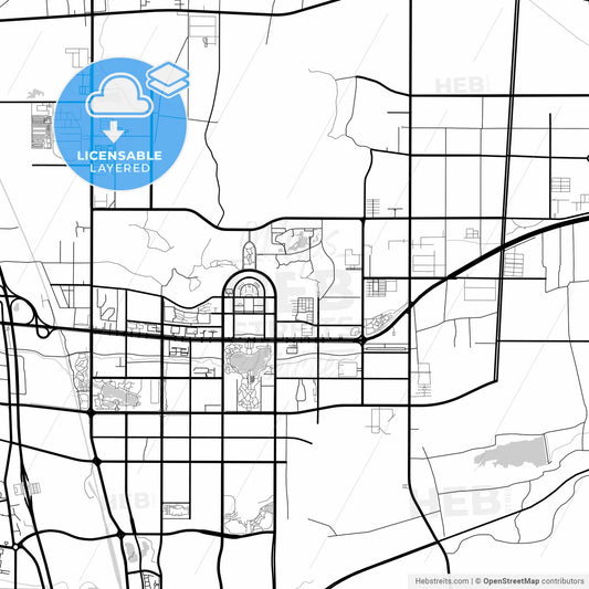 Layered PDF map of Zaozhuang, Shandong, China