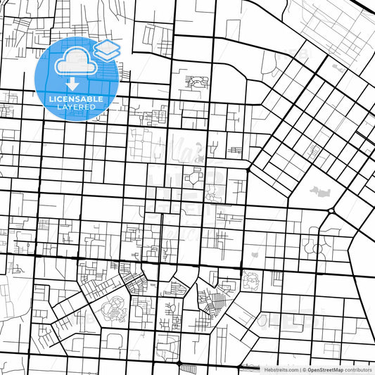 Layered PDF map of Baotou, Inner Mongolia, China