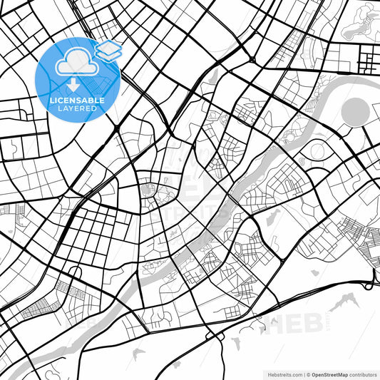 Layered PDF map of Yiwu, Zhejiang, China