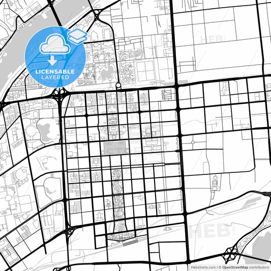 Layered PDF map of Luoyang, Henan, China