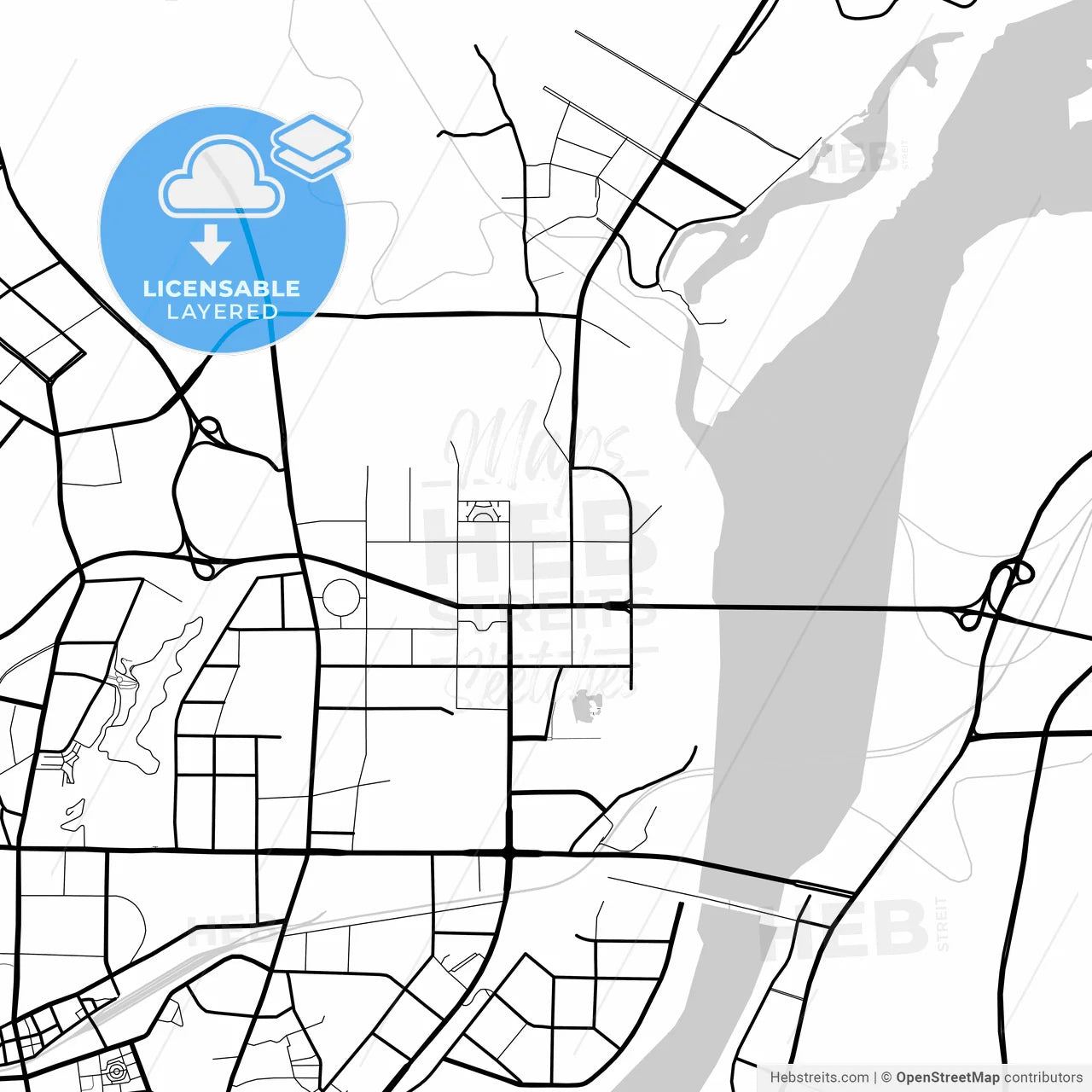 Layered PDF map of Nanchong, Sichuan, China