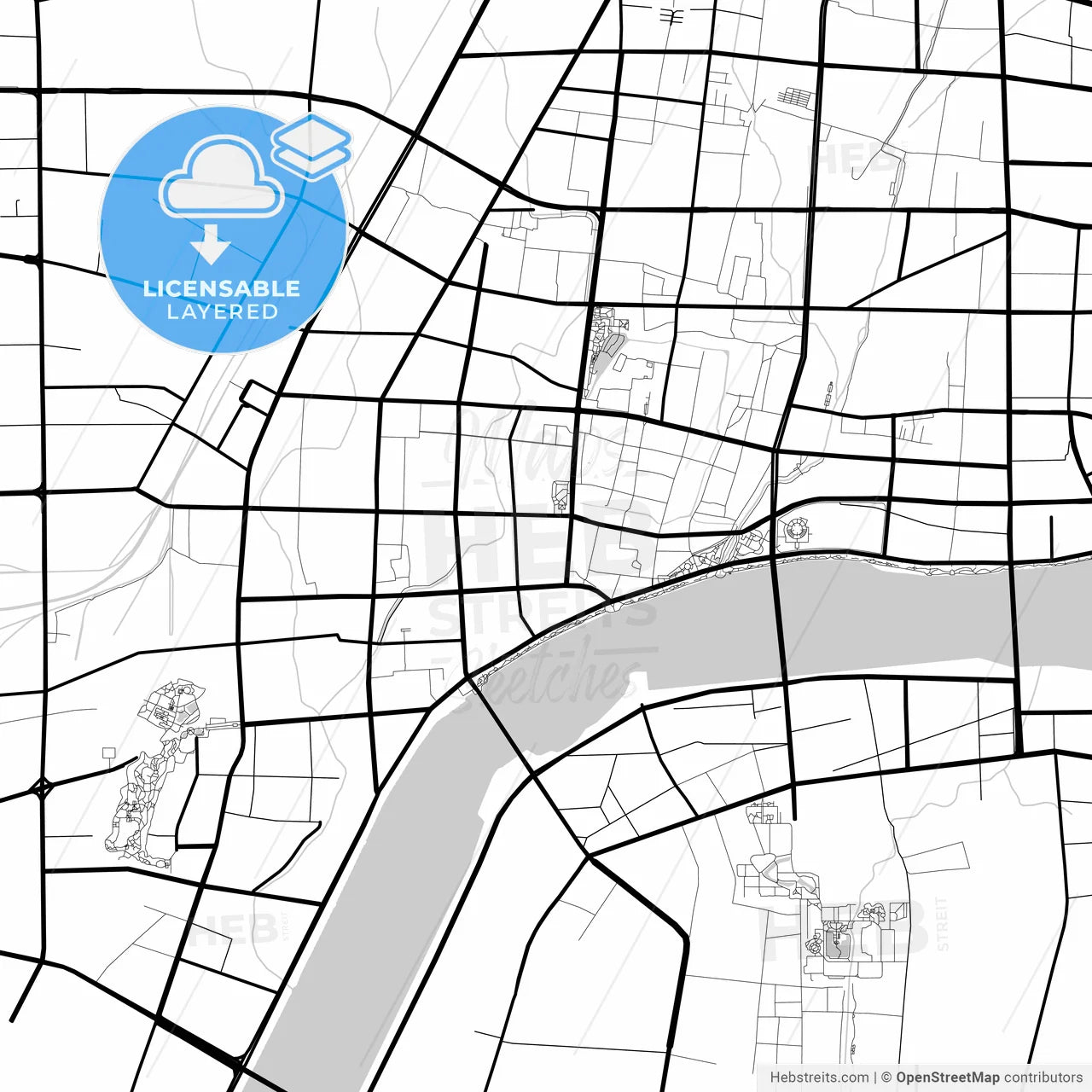 Layered PDF map of Nanyang, Henan, China