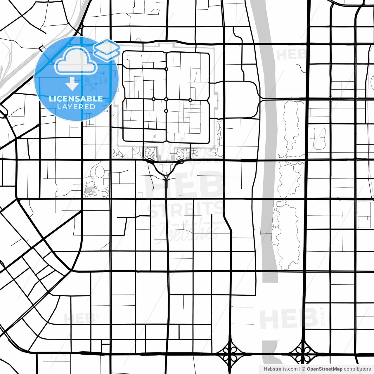 Layered PDF map of Datong, Shanxi, China