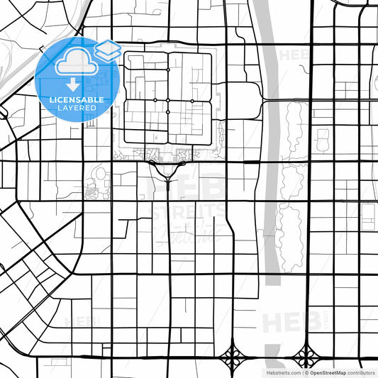 Layered PDF map of Datong, Shanxi, China