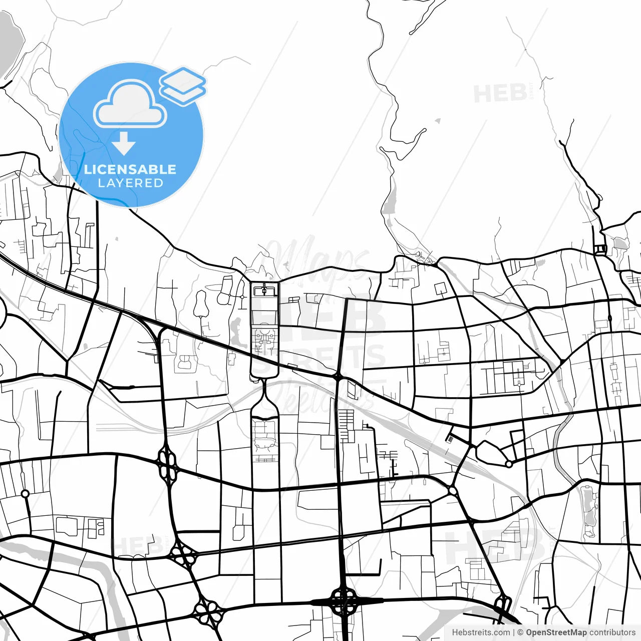 Layered PDF map of Tai an, Shandong, China