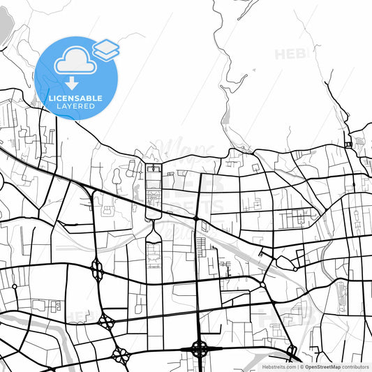 Layered PDF map of Tai an, Shandong, China