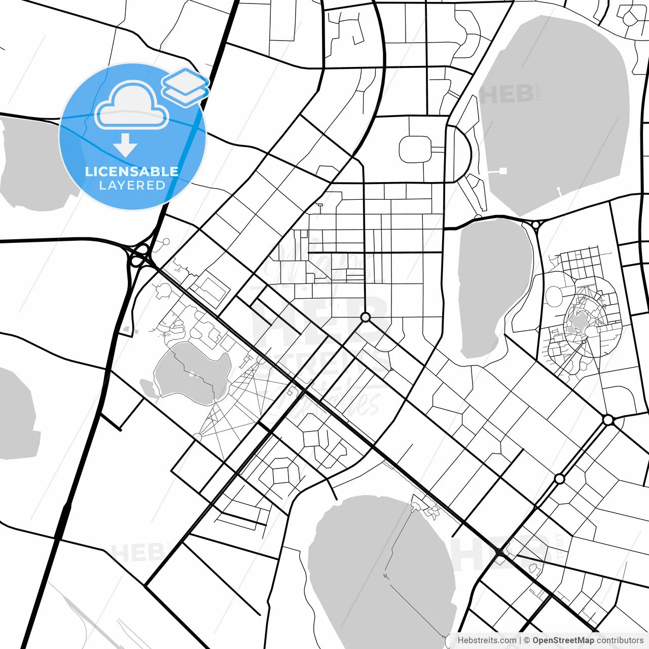 Layered PDF map of Daqing, Heilongjiang, China