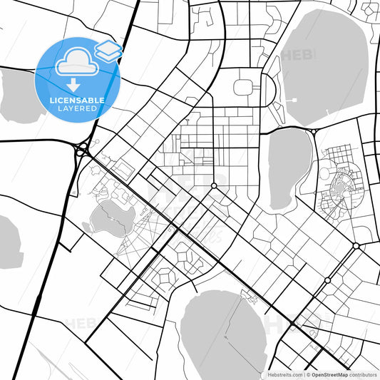 Layered PDF map of Daqing, Heilongjiang, China