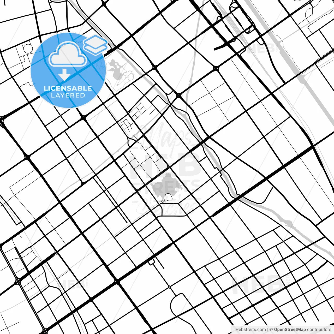 Layered PDF map of Yancheng, Jiangsu, China
