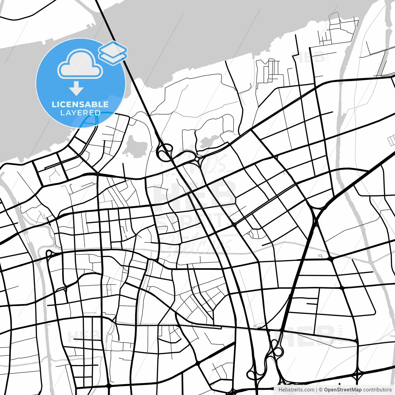 Layered PDF map of Jiangyin, Jiangsu, China