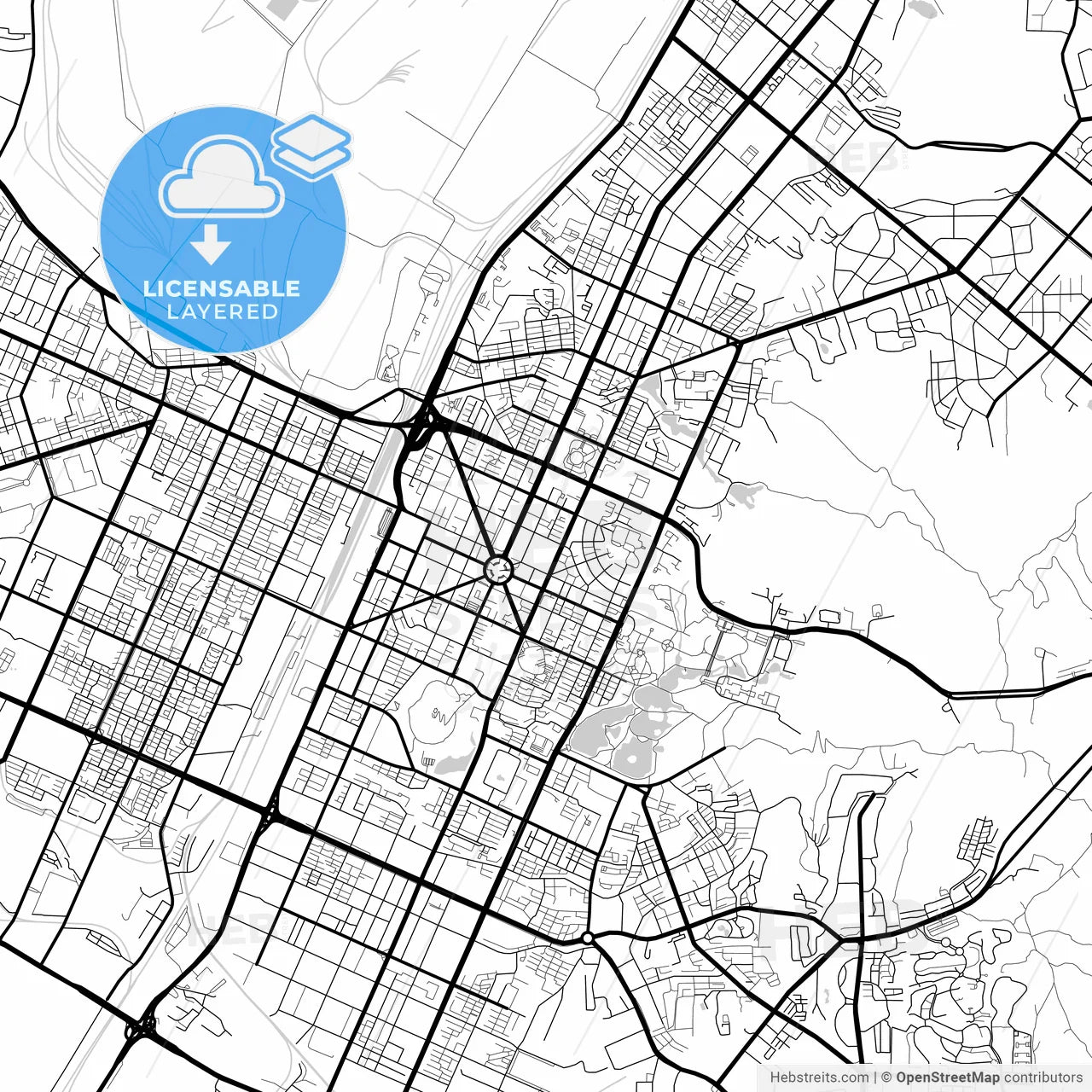 Layered PDF map of Anshan, Liaoning, China