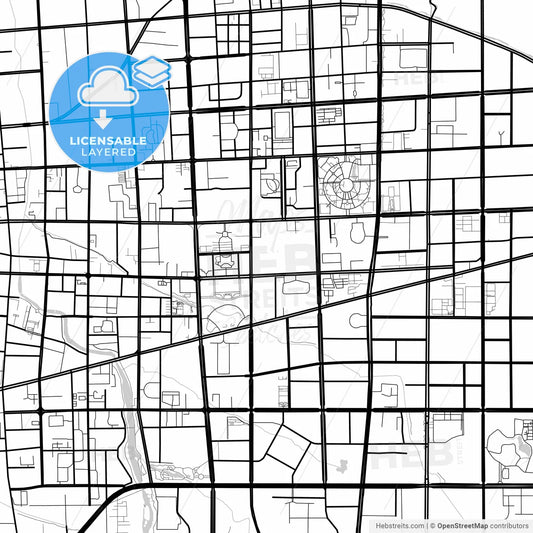 Layered PDF map of Weifang, Shandong, China