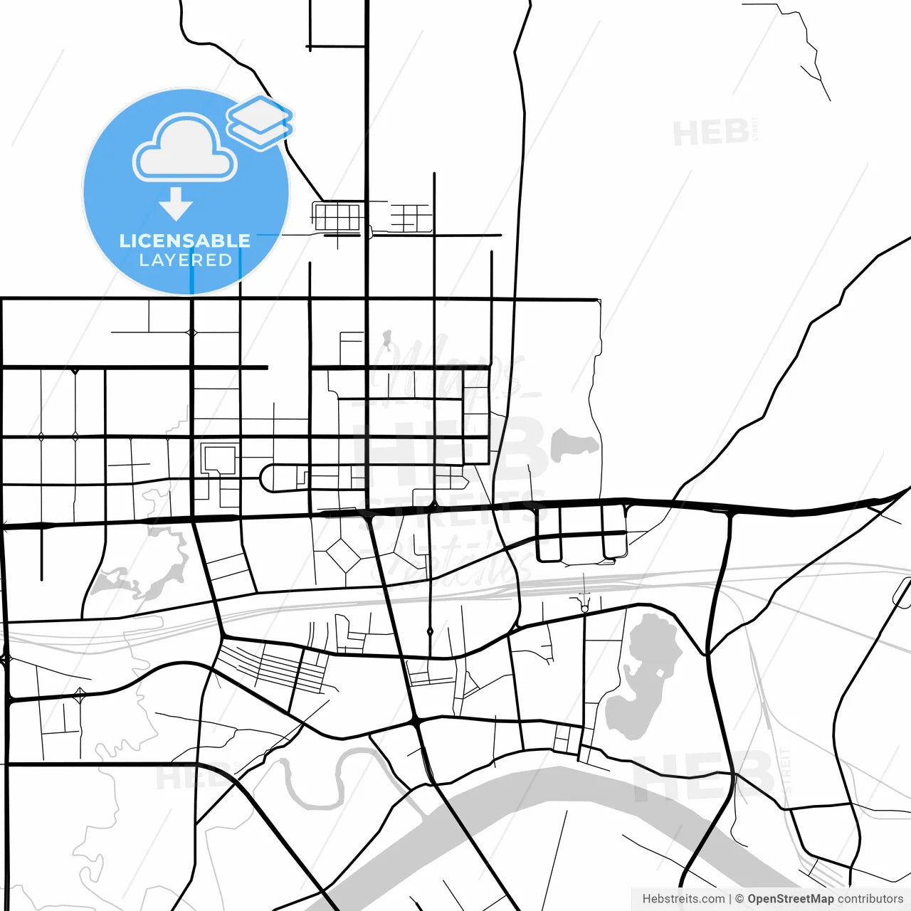 Layered PDF map of Guigang, Guangxi, China