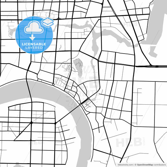 Layered PDF map of Changde, Hunan, China