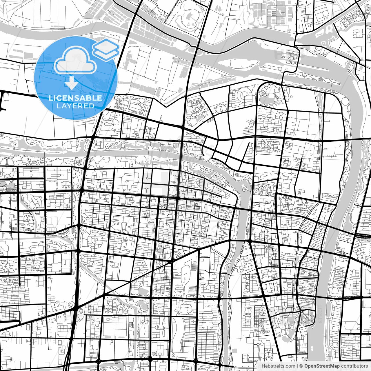 Layered PDF map of Suqian, Jiangsu, China
