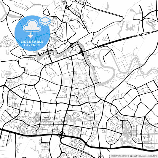 Layered PDF map of Zigong, Sichuan, China