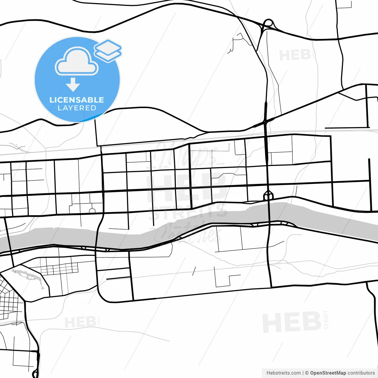 Layered PDF map of Fushun, Liaoning, China