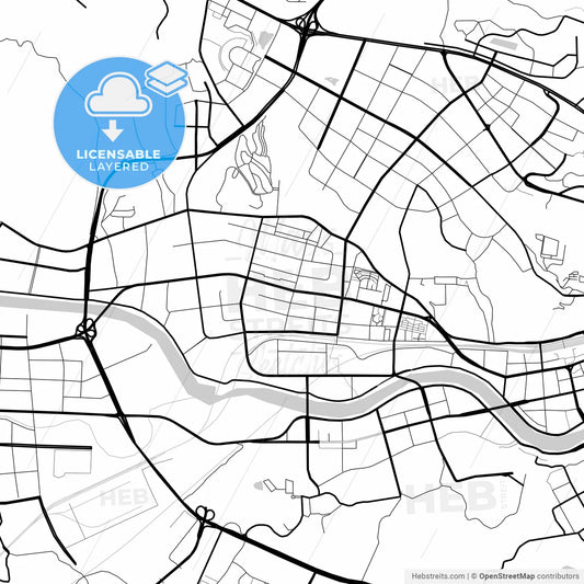 Layered PDF map of Mianyang, Sichuan, China