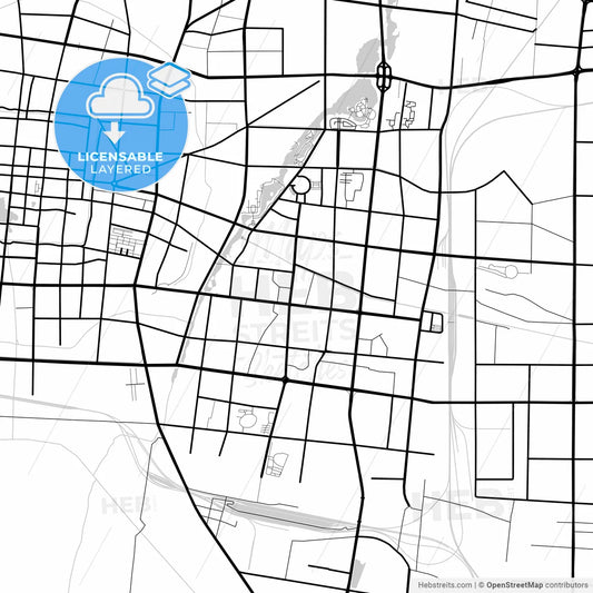 Layered PDF map of Heze, Shandong, China
