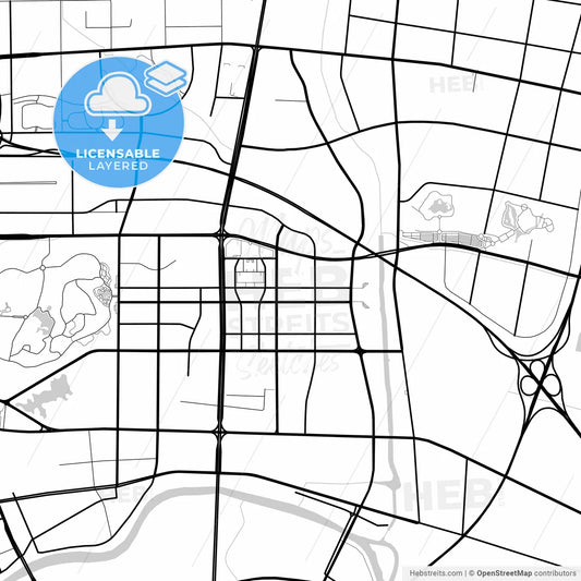 Layered PDF map of Wuhu, Anhui, China