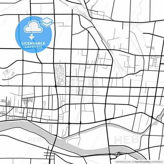 Layered PDF map of Laiwu, Shandong, China