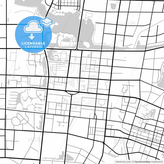 Layered PDF map of Yinchuan, Ningxia, China