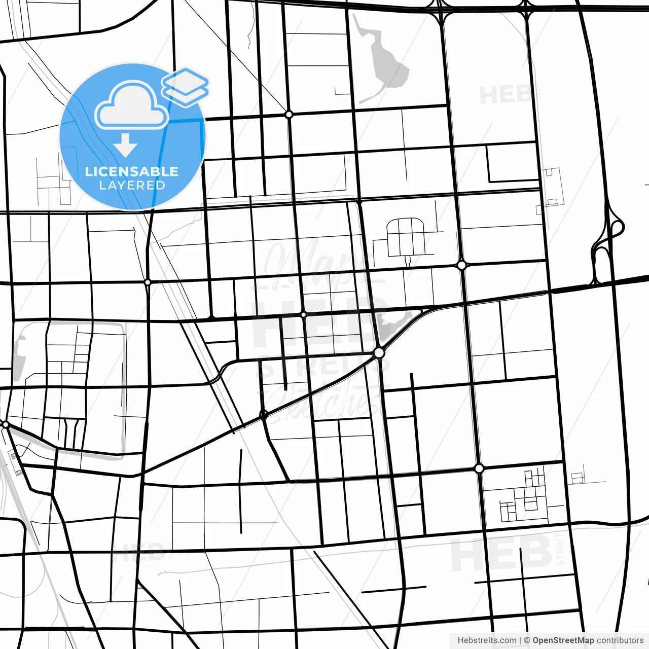 Layered PDF map of Xuchang, Henan, China