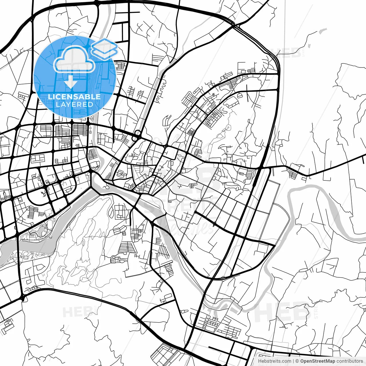 Layered PDF map of Fuqing, Fujian, China
