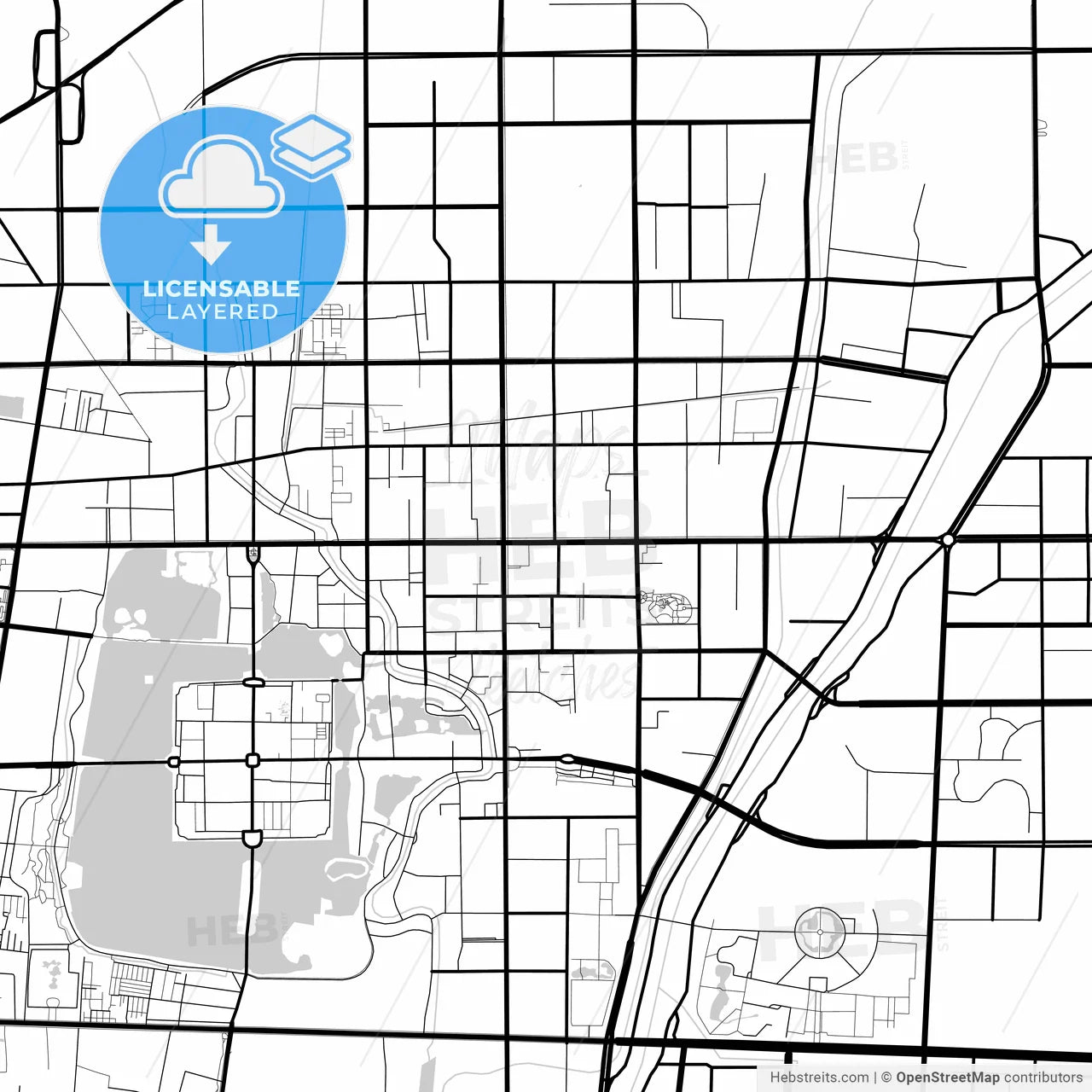 Layered PDF map of Liaocheng, Shandong, China