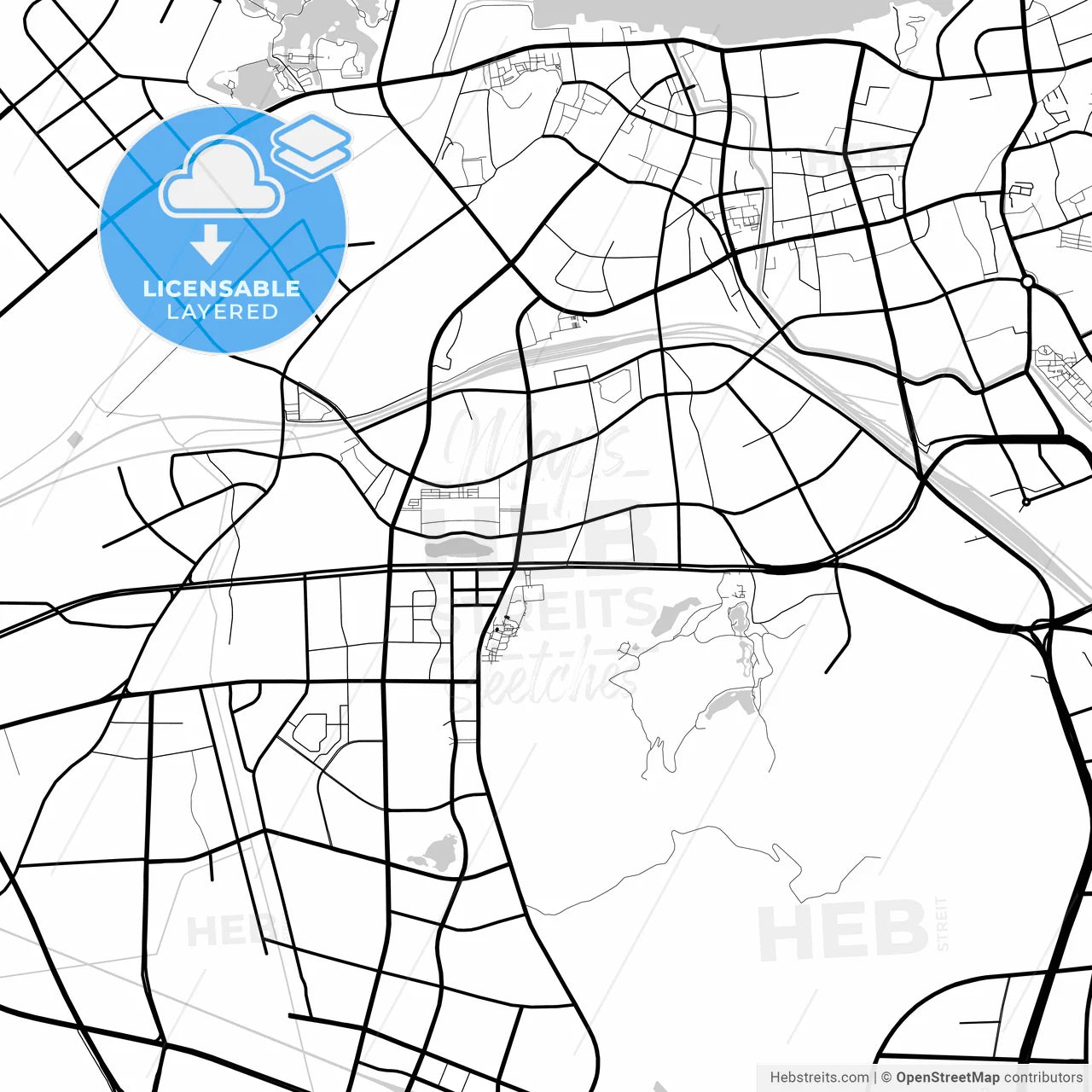 Layered PDF map of Zhenjiang, Jiangsu, China
