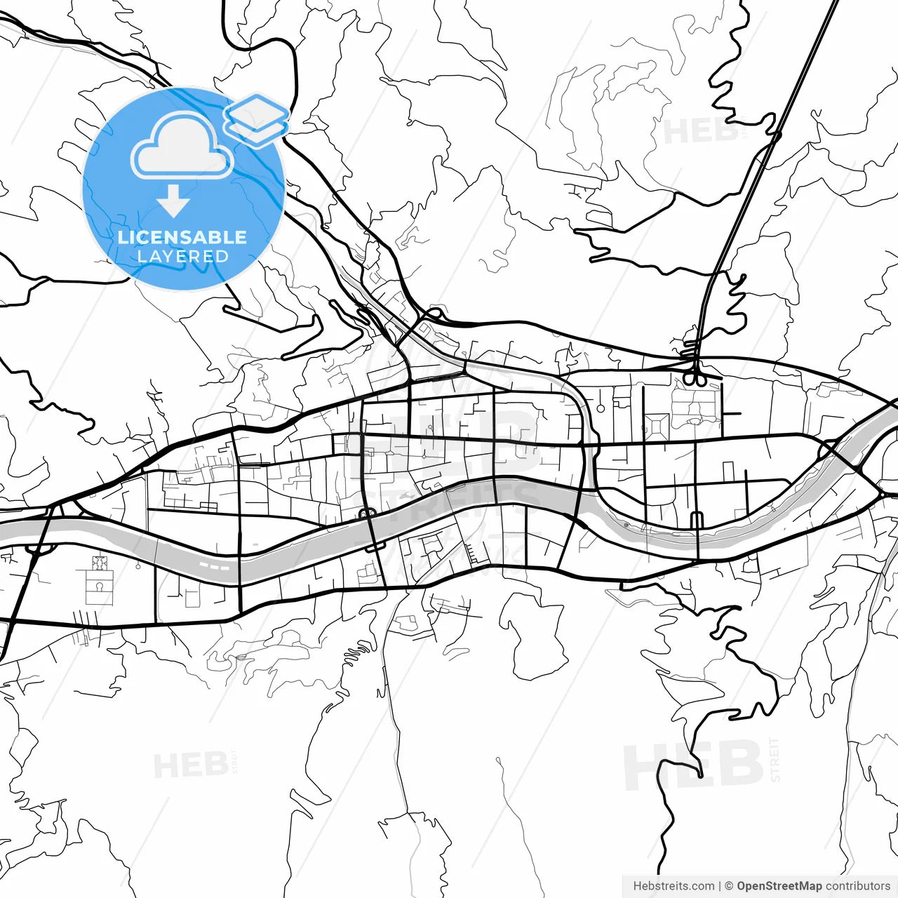 Layered PDF map of Tianshui, Gansu, China
