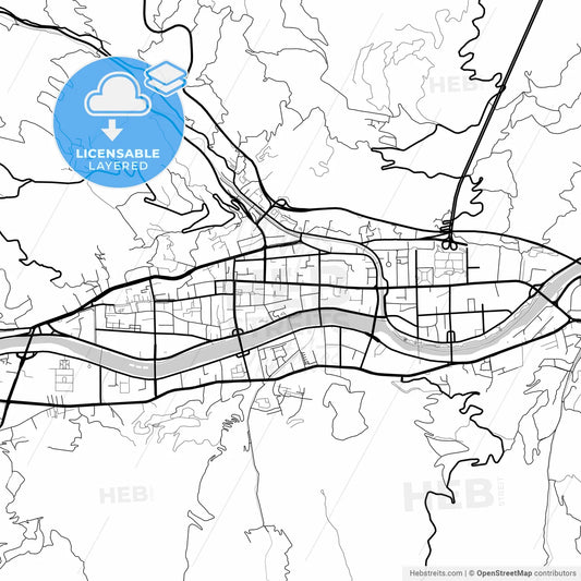 Layered PDF map of Tianshui, Gansu, China