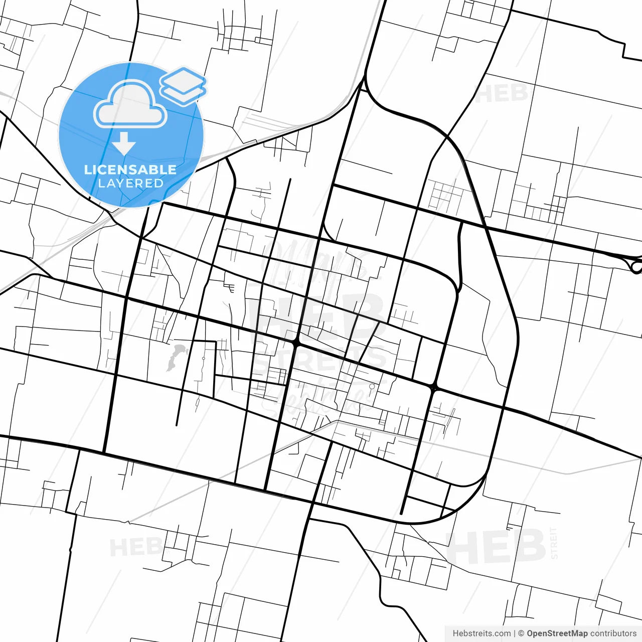 Layered PDF map of Dingzhou, Hebei, China