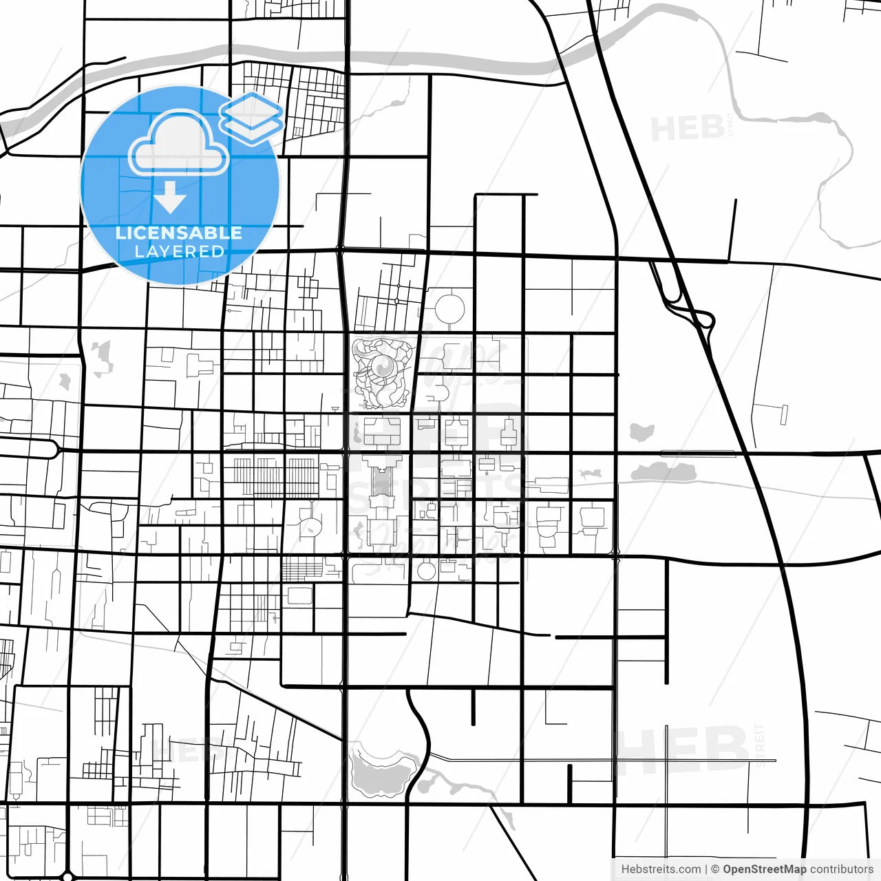 Layered PDF map of Anyang, Henan, China
