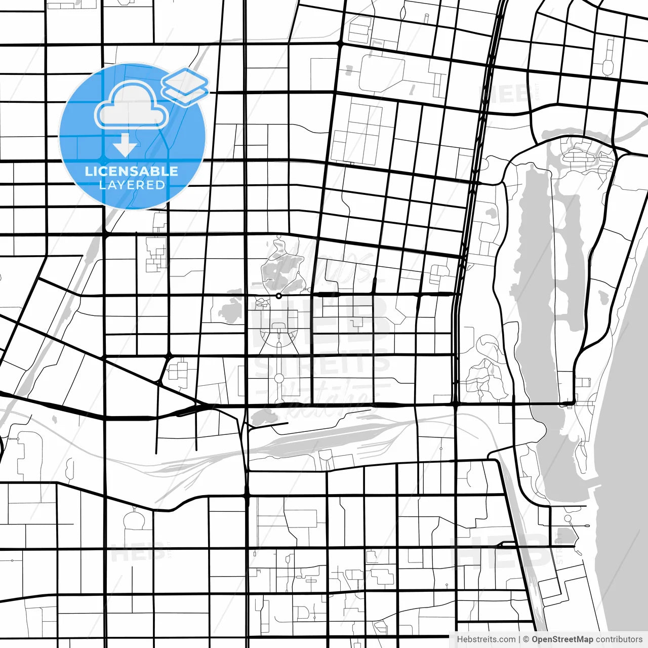 Layered PDF map of Rizhao, Shandong, China