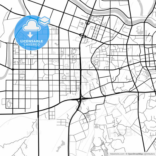 Layered PDF map of Hengyang, Hunan, China
