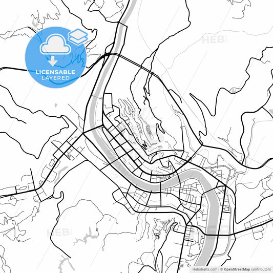 Layered PDF map of Bazhong, Sichuan, China