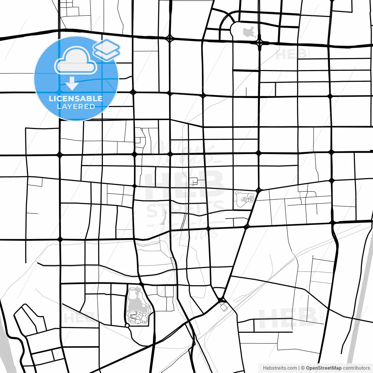 Layered PDF map of Jining, Shandong, China